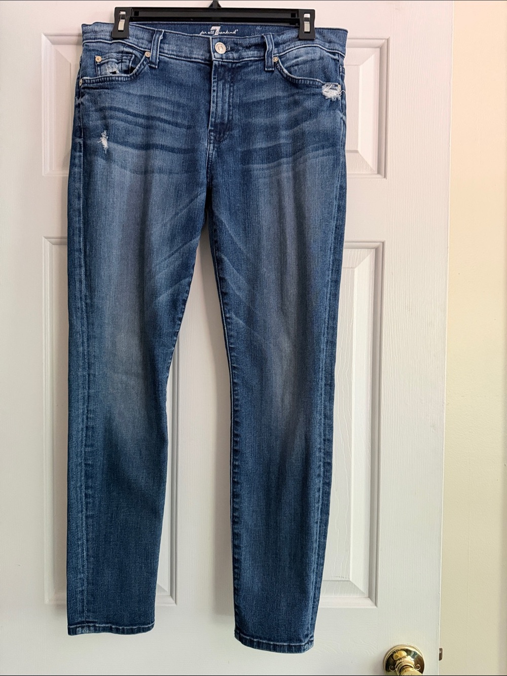 7 For All Mankind  Roxanne Skinny Jeans size 30 distressed